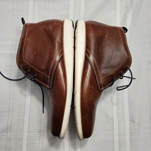 Thomas & Vine Men’s Leather Lace-up Boot Size 12 Brown with white soles - Picture 12 of 14